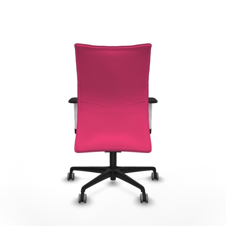 Albacete confidente sincro similpiel rosa brazos 1D blancos base nailon ruedas 65mm engomadas