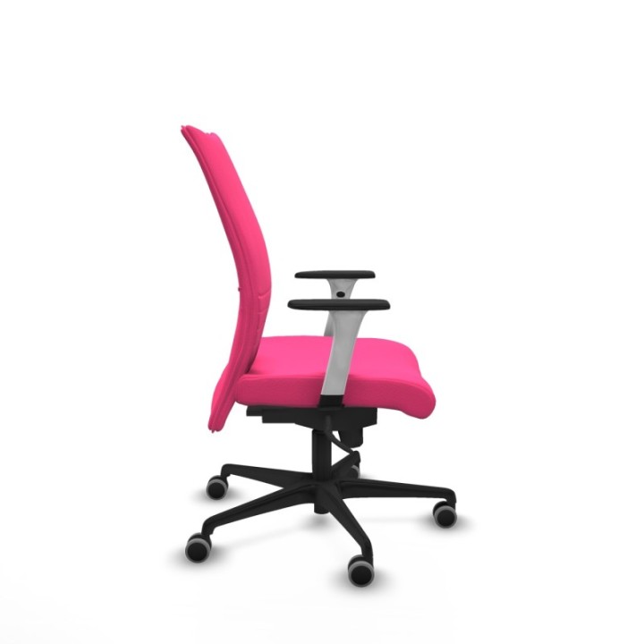 Albacete confidente sincro similpiel rosa brazos 1D blancos base nailon ruedas 65mm engomadas