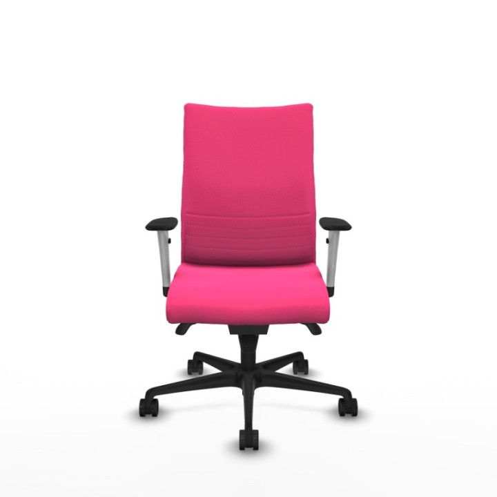 Albacete confidente sincro similpiel rosa brazos 1D blancos base nailon ruedas 65 mm nailon