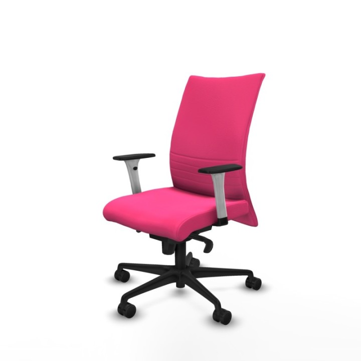 Albacete confidente sincro similpiel rosa brazos 1D blancos base nailon ruedas 65 mm nailon