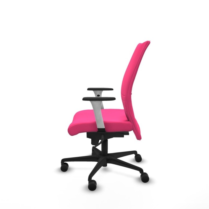 Albacete confidente sincro similpiel rosa brazos 1D blancos base nailon ruedas 65 mm nailon