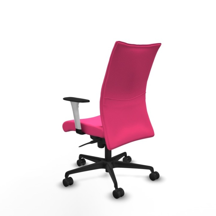 Albacete confidente sincro similpiel rosa brazos 1D blancos base nailon ruedas 65 mm nailon