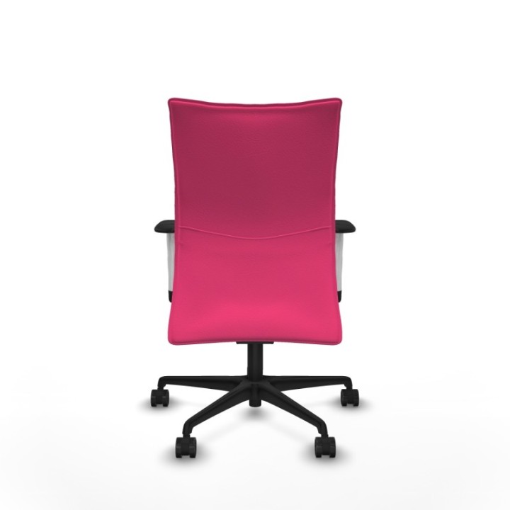 Albacete confidente sincro similpiel rosa brazos 1D blancos base nailon ruedas 65 mm nailon