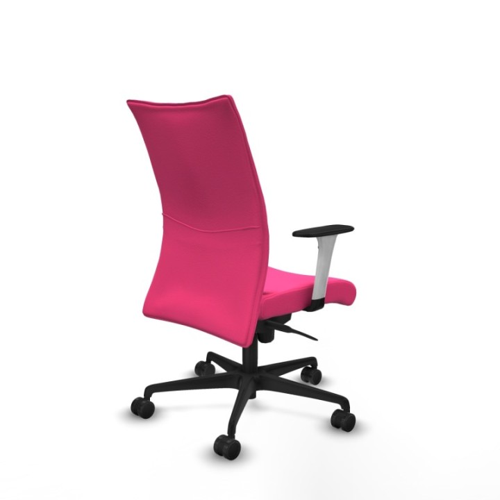 Albacete confidente sincro similpiel rosa brazos 1D blancos base nailon ruedas 65 mm nailon