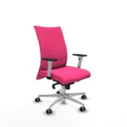 Albacete confidente sincro similpiel rosa brazos 1D blancos base aluminio ruedas 65mm engomadas