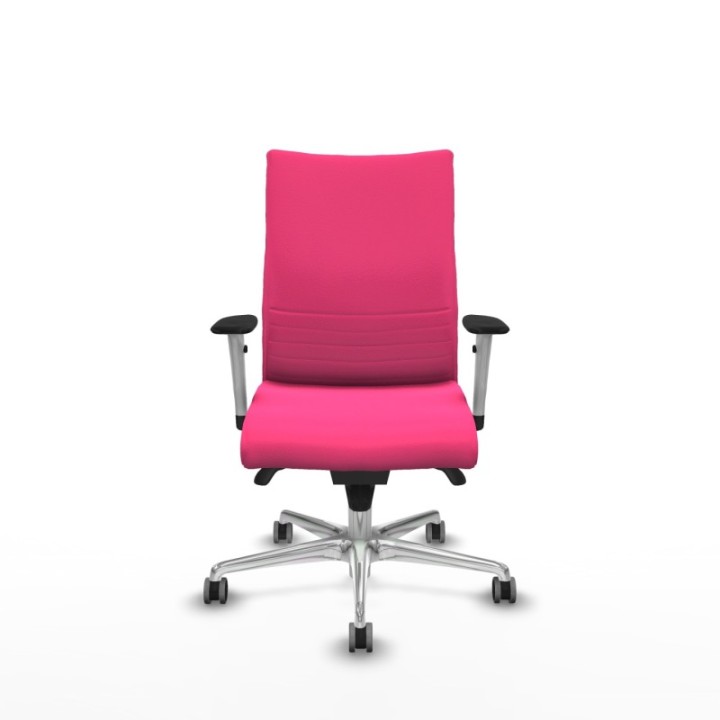 Albacete confidente sincro similpiel rosa brazos 1D blancos base aluminio ruedas 65mm engomadas