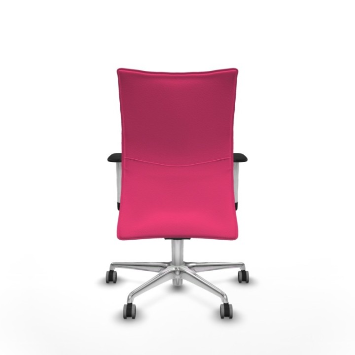 Albacete confidente sincro similpiel rosa brazos 1D blancos base aluminio ruedas 65mm engomadas