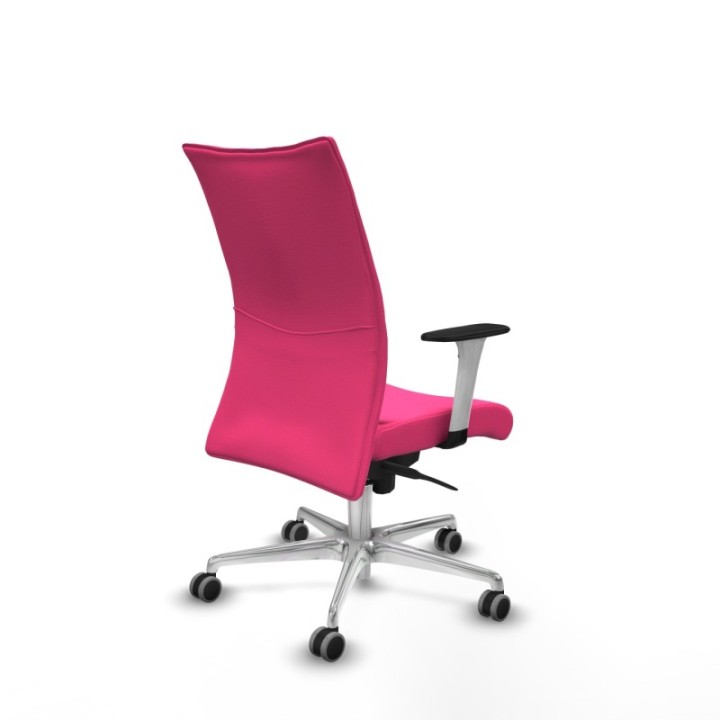 Albacete confidente sincro similpiel rosa brazos 1D blancos base aluminio ruedas 65mm engomadas