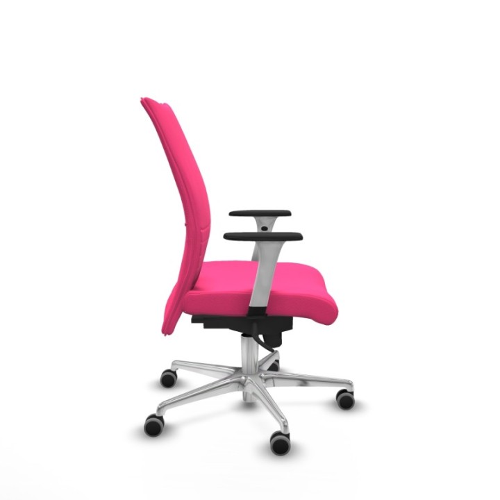 Albacete confidente sincro similpiel rosa brazos 1D blancos base aluminio ruedas 65mm engomadas