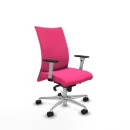 Albacete confidente sincro similpiel rosa brazos 1D blancos base aluminio ruedas 65 mm nailon