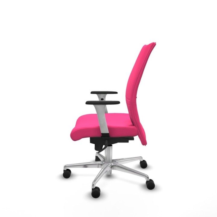 Albacete confidente sincro similpiel rosa brazos 1D blancos base aluminio ruedas 65 mm nailon