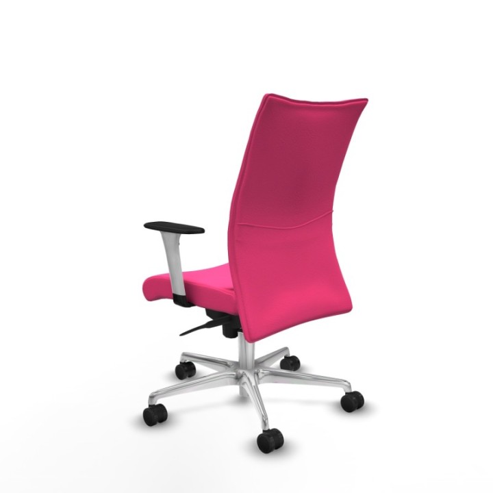 Albacete confidente sincro similpiel rosa brazos 1D blancos base aluminio ruedas 65 mm nailon