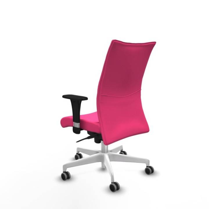 Albacete confidente sincro similpiel rosa brazos 1D base blanca ruedas 65mm engomadas