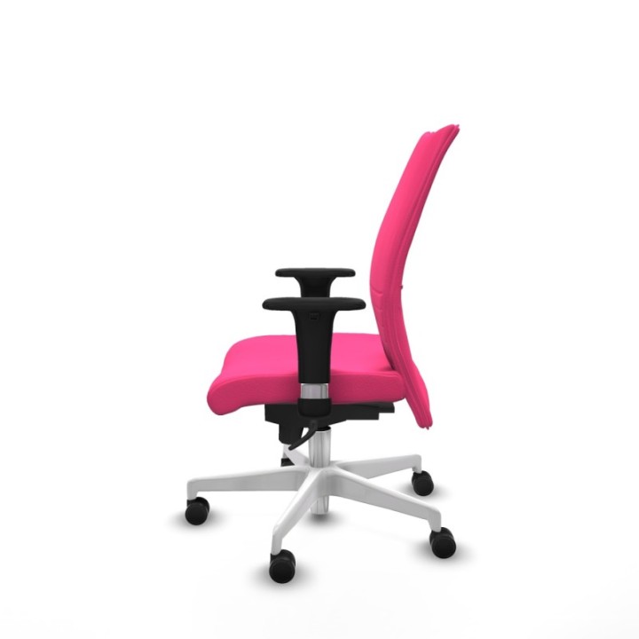 Albacete confidente sincro similpiel rosa brazos 1D base blanca ruedas 65 mm nailon