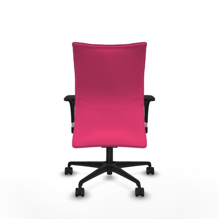 Albacete confidente sincro similpiel rosa brazos 1D base nailon ruedas 65 mm nailon