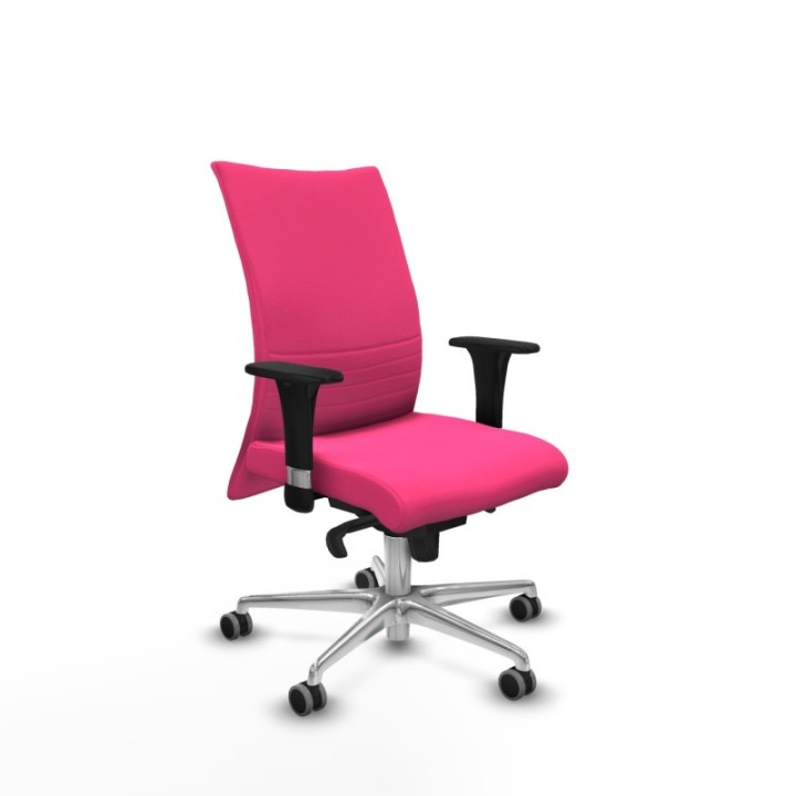 Albacete confidente sincro similpiel rosa brazos 1D base aluminio ruedas 65mm engomadas