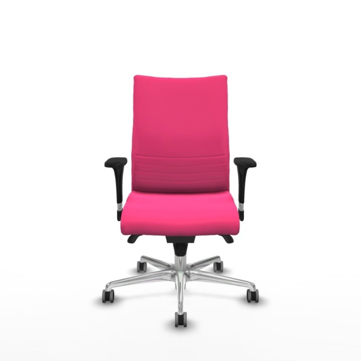 Albacete confidente sincro similpiel rosa brazos 1D base aluminio ruedas 65mm engomadas