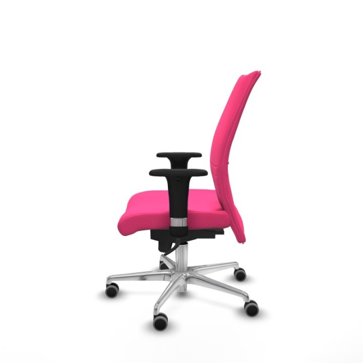 Albacete confidente sincro similpiel rosa brazos 1D base aluminio ruedas 65mm engomadas