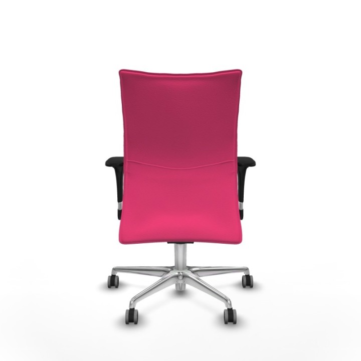 Albacete confidente sincro similpiel rosa brazos 1D base aluminio ruedas 65mm engomadas