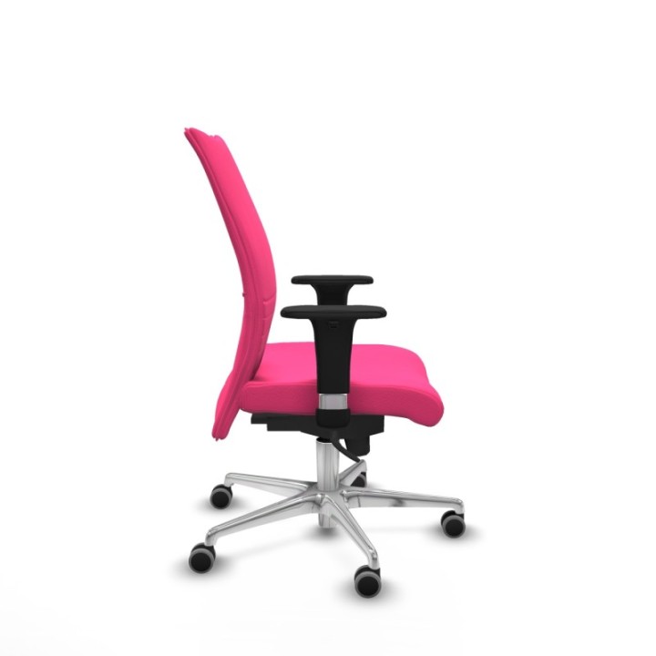 Albacete confidente sincro similpiel rosa brazos 1D base aluminio ruedas 65mm engomadas