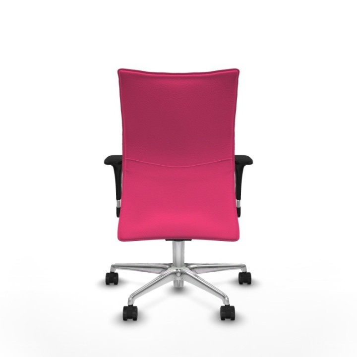 Albacete confidente sincro similpiel rosa brazos 1D base aluminio ruedas 65 mm nailon