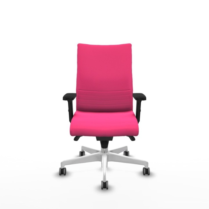 Albacete confidente sincro similpiel rosa brazos 2D base blanca ruedas 65mm engomadas