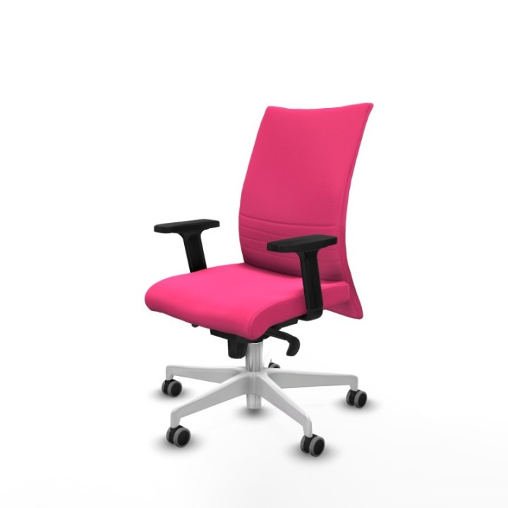 Albacete confidente sincro similpiel rosa brazos 2D base blanca ruedas 65mm engomadas