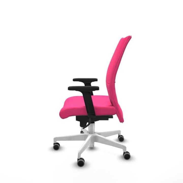 Albacete confidente sincro similpiel rosa brazos 2D base blanca ruedas 65mm engomadas