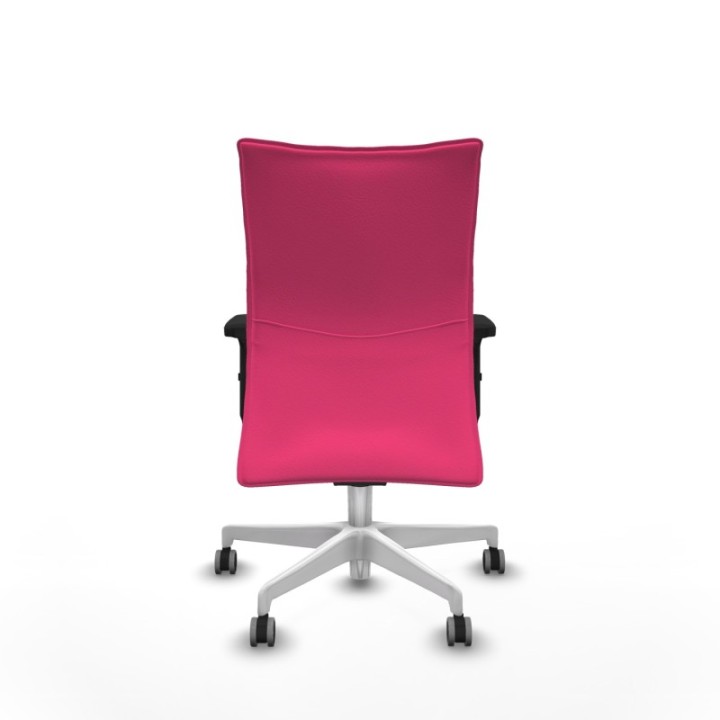 Albacete confidente sincro similpiel rosa brazos 2D base blanca ruedas 65mm engomadas