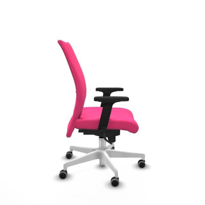 Albacete confidente sincro similpiel rosa brazos 2D base blanca ruedas 65mm engomadas