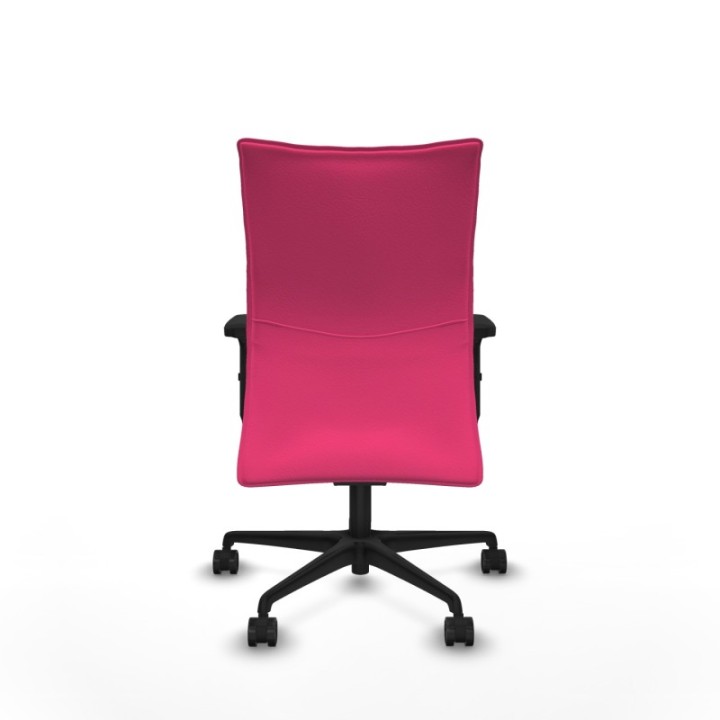 Albacete confidente sincro similpiel rosa brazos 2D base nailon ruedas 65 mm nailon