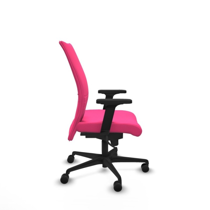 Albacete confidente sincro similpiel rosa brazos 2D base nailon ruedas 65 mm nailon