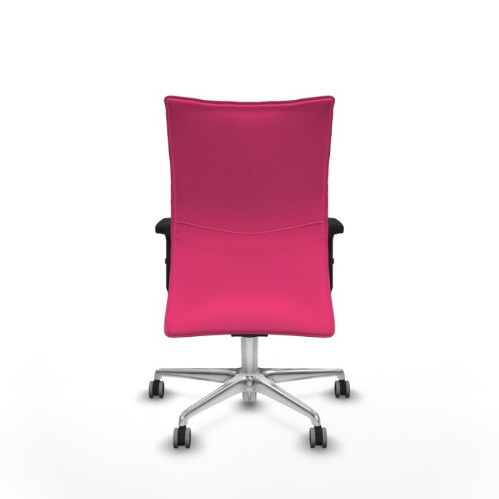 Albacete confidente sincro similpiel rosa brazos 2D base aluminio ruedas 65mm engomadas