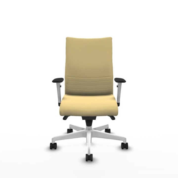 Albacete confidente sincro similpiel crema brazos 1D blancos base blanca ruedas 65 mm nailon