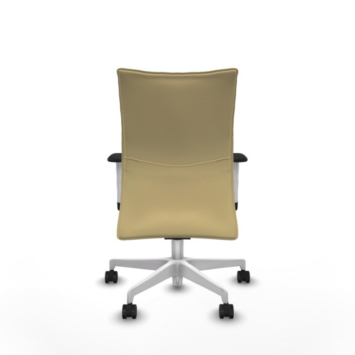 Albacete confidente sincro similpiel crema brazos 1D blancos base blanca ruedas 65 mm nailon