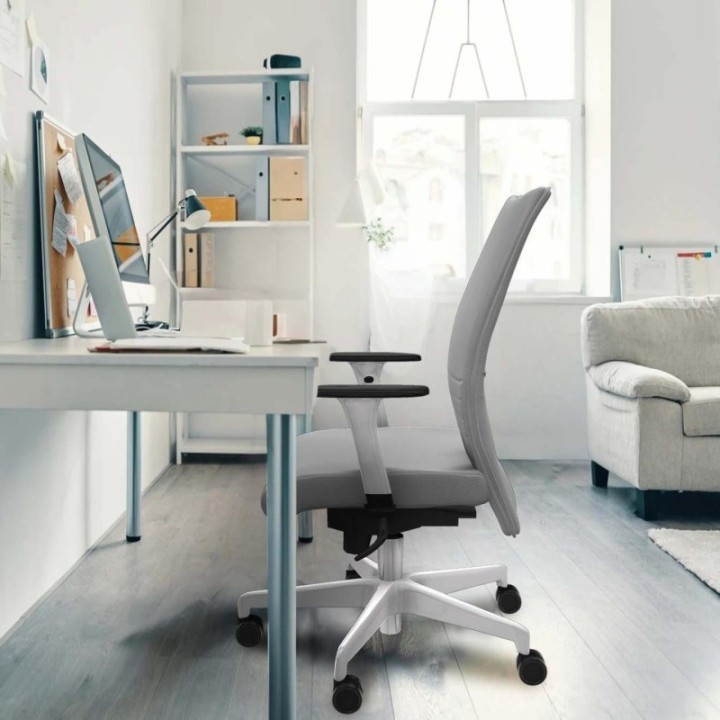 Albacete confidente sincro similpiel crema brazos 1D blancos base blanca ruedas 65 mm nailon