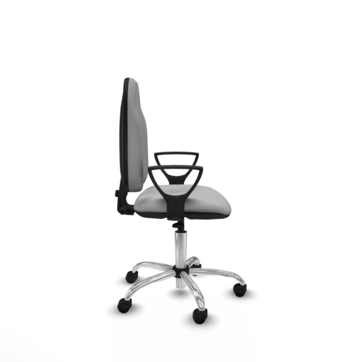 Algarra CP bali gris claro brazos fijos base cromada ruedas nailon 50mm