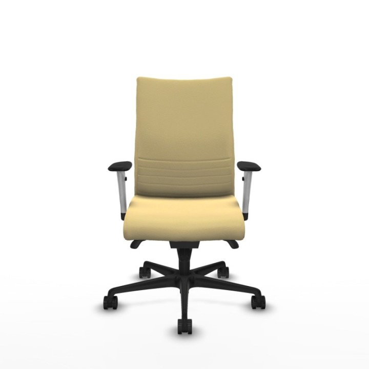 Albacete confidente sincro similpiel crema brazos 1D blancos base nailon ruedas 65 mm nailon