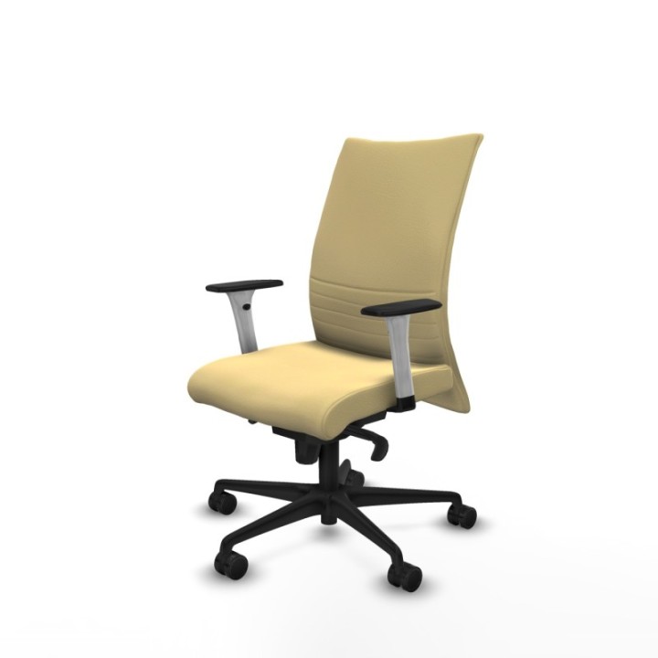 Albacete confidente sincro similpiel crema brazos 1D blancos base nailon ruedas 65 mm nailon