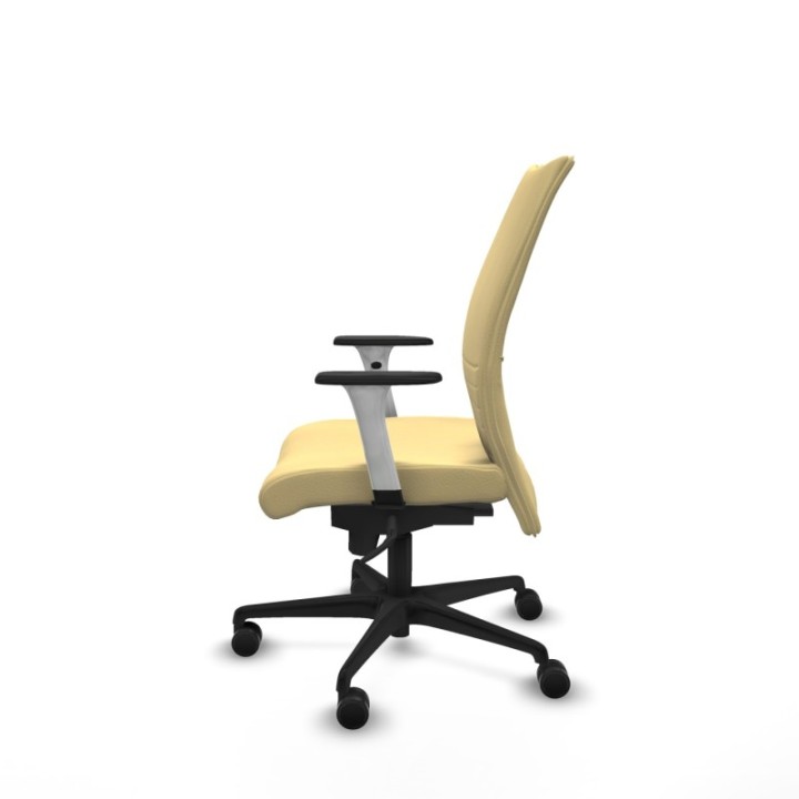 Albacete confidente sincro similpiel crema brazos 1D blancos base nailon ruedas 65 mm nailon