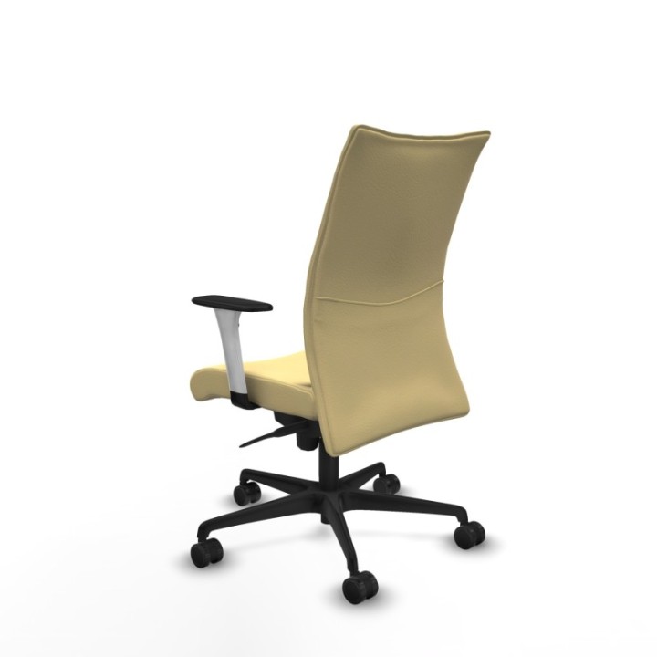 Albacete confidente sincro similpiel crema brazos 1D blancos base nailon ruedas 65 mm nailon