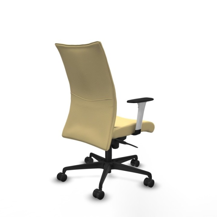 Albacete confidente sincro similpiel crema brazos 1D blancos base nailon ruedas 65 mm nailon