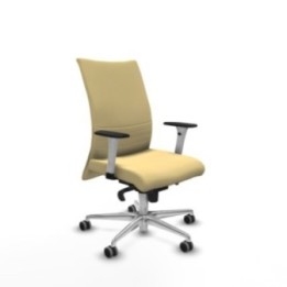 Albacete confidente sincro similpiel crema brazos 1D blancos base aluminio ruedas 65mm engomadas