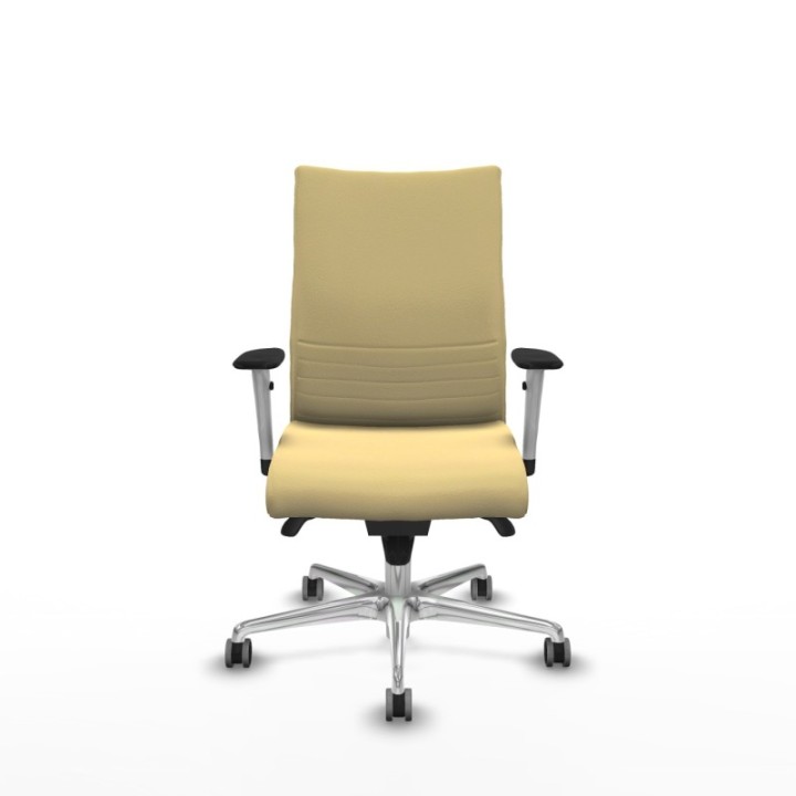 Albacete confidente sincro similpiel crema brazos 1D blancos base aluminio ruedas 65mm engomadas