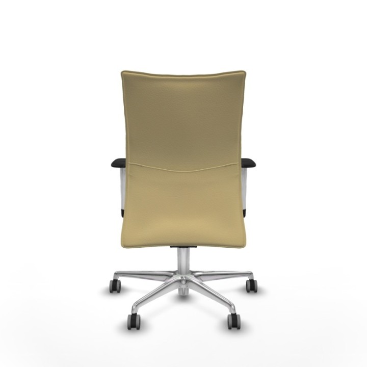 Albacete confidente sincro similpiel crema brazos 1D blancos base aluminio ruedas 65mm engomadas