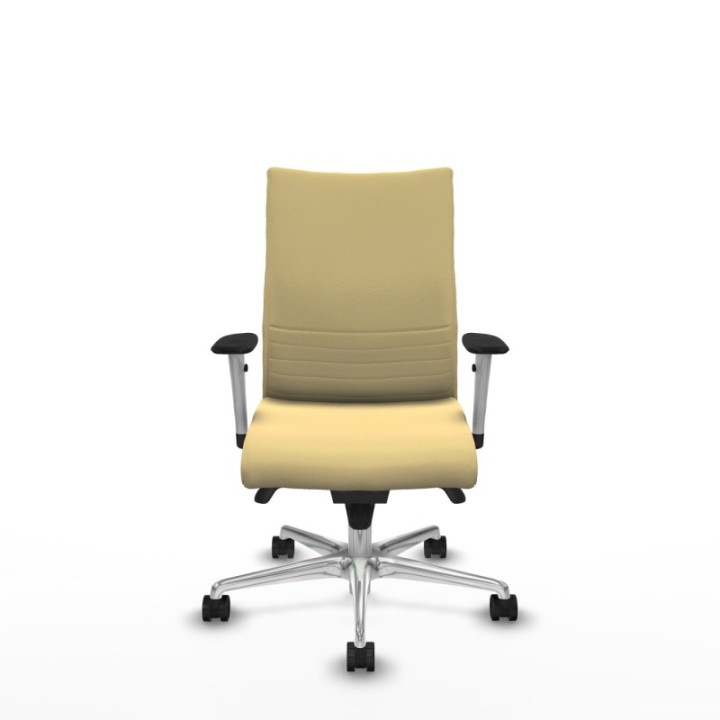 Albacete confidente sincro similpiel crema brazos 1D blancos base aluminio ruedas 65 mm nailon