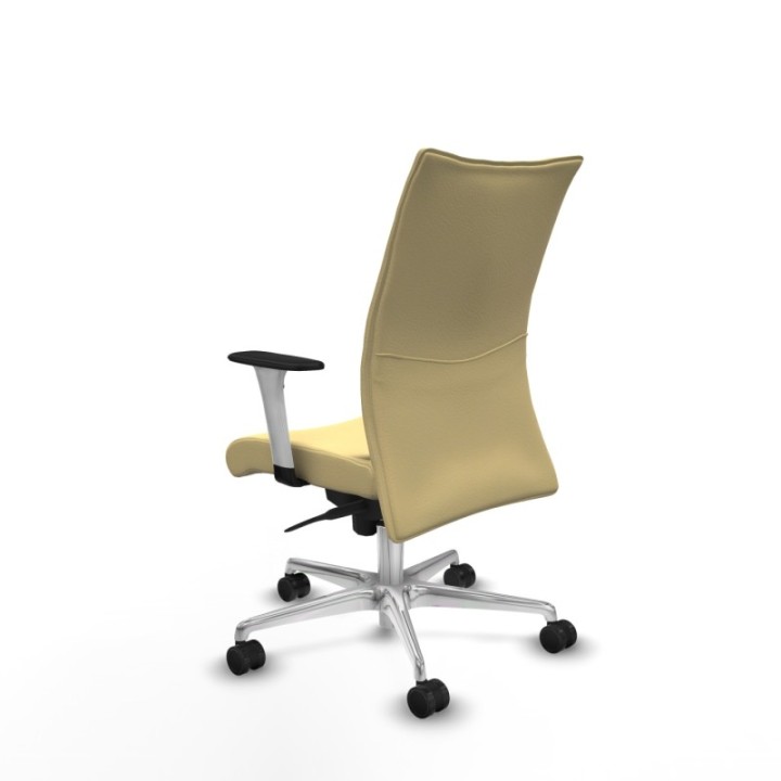 Albacete confidente sincro similpiel crema brazos 1D blancos base aluminio ruedas 65 mm nailon