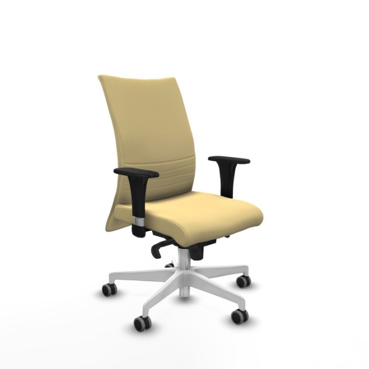 Albacete confidente sincro similpiel crema brazos 1D base blanca ruedas 65mm engomadas