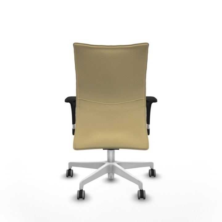 Albacete confidente sincro similpiel crema brazos 1D base blanca ruedas 65mm engomadas