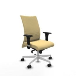 Albacete confidente sincro similpiel crema brazos 1D base blanca ruedas 65 mm nailon